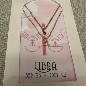 Libra Gold Dainty Necklace with Zodiac Charm